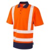 Leo Workwear Mortehoe Coolviz Plus Orange/Navy Polo Shirt
